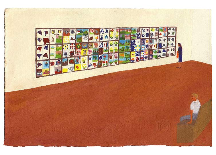 LES PLUS BELLES HEURES- Juillet - 1991 - gouache / papier 25,5x19 cm - Série autobiographique (…)