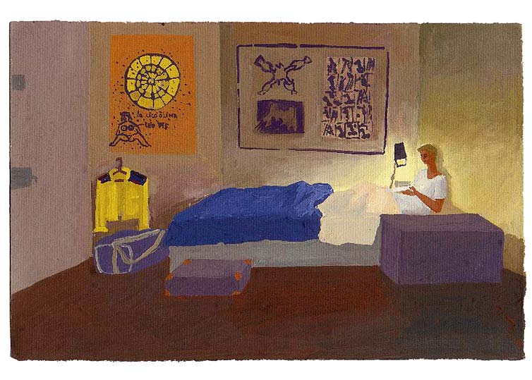 LES PLUS BELLES HEURES- Juillet - 1991 - gouache / papier 25,5x19 cm - Série autobiographique (…)
