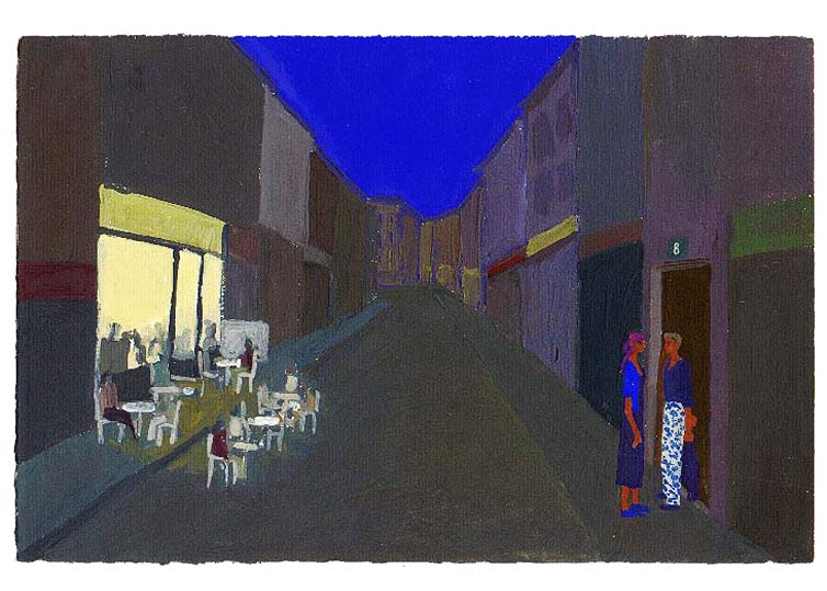 LES PLUS BELLES HEURES- Juillet - 1991 - gouache / papier 25,5x19 cm - Série autobiographique (…)