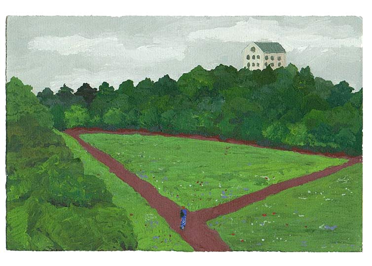 LES PLUS BELLES HEURES- Juillet - 1991 - gouache / papier 25,5x19 cm - Série autobiographique (…)
