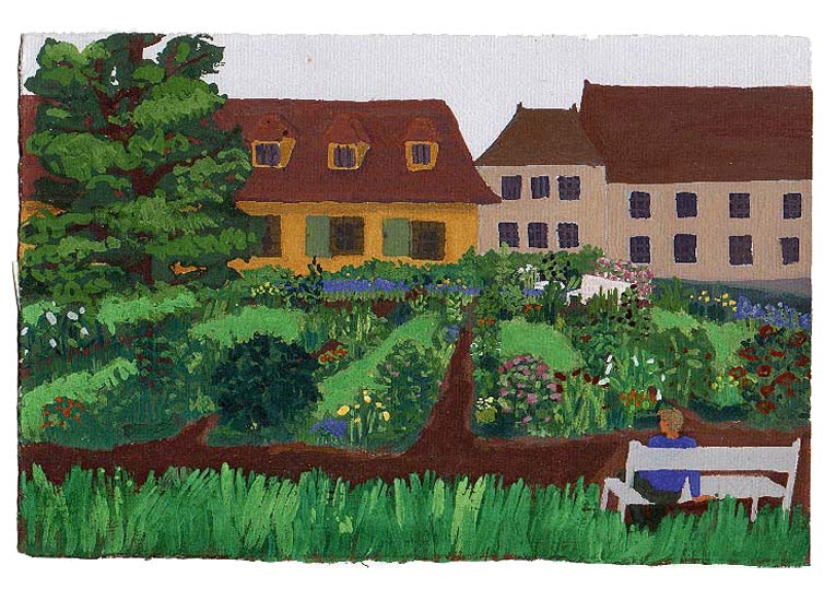 LES PLUS BELLES HEURES- Juillet - 1991 - gouache / papier 25,5x19 cm - Série autobiographique (…)