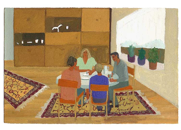 LES PLUS BELLES HEURES- Juillet - 1991 - gouache / papier 25,5x19 cm - Série autobiographique (…)