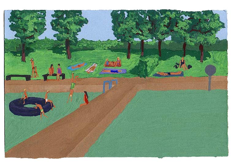 LES PLUS BELLES HEURES- Juillet - 1991 - gouache / papier 25,5x19 cm - Série autobiographique (…)