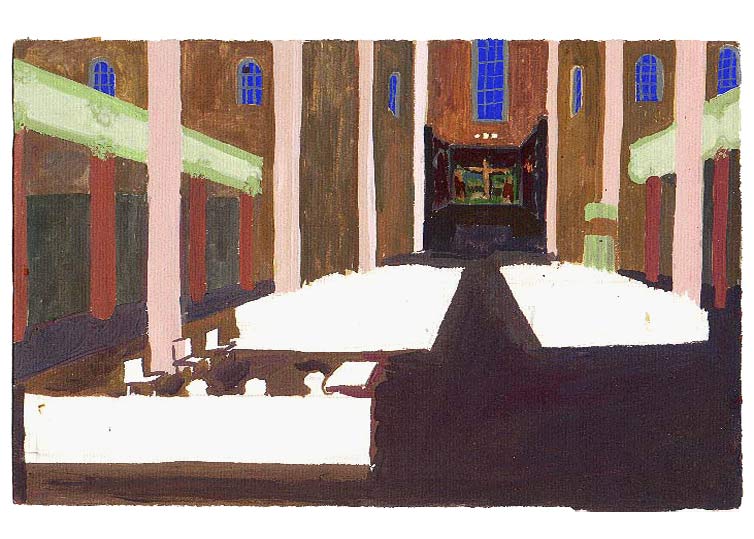 LES PLUS BELLES HEURES- Juillet - 1991 - gouache / papier 25,5x19 cm - Série autobiographique (…)