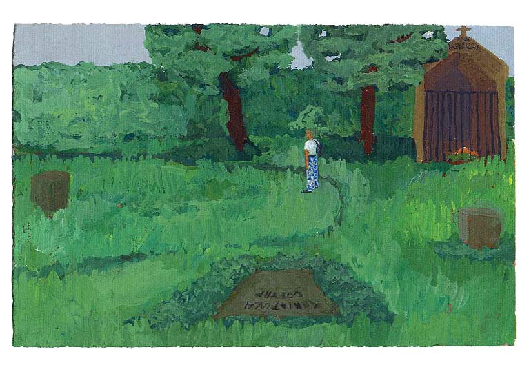 LES PLUS BELLES HEURES- Juillet - 1991 - gouache / papier 25,5x19 cm - Série autobiographique (…)