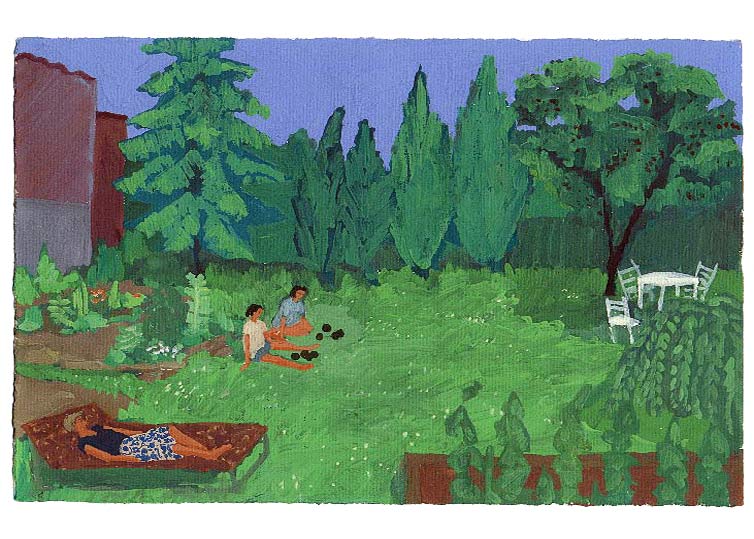 LES PLUS BELLES HEURES- Juillet - 1991 - gouache / papier 25,5x19 cm - Série autobiographique (…)