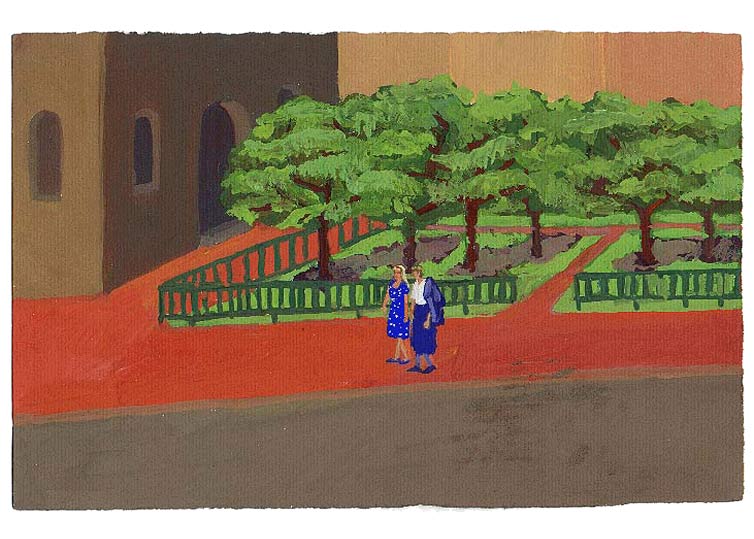 LES PLUS BELLES HEURES- Mai - 1991 - gouache / papier 25,5x19 cm - Série autobiographique "Les (…)