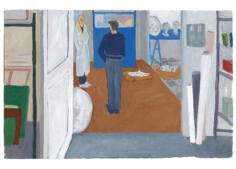 LES PLUS BELLES HEURES- Mars - 1990 - gouache / papier 25,5x19 cm - Série autobiographique "Les (…)