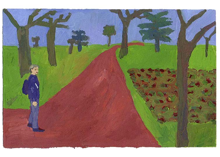LES PLUS BELLES HEURES- Mars - 1990 - gouache / papier 25,5x19 cm - Série autobiographique "Les (…)