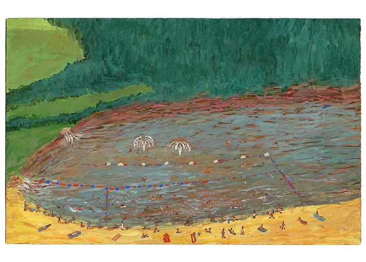 LES PLUS BELLES HEURES- Aout - 1995 - gouache / papier 25,5x19 cm - Série autobiographique "Les (…)