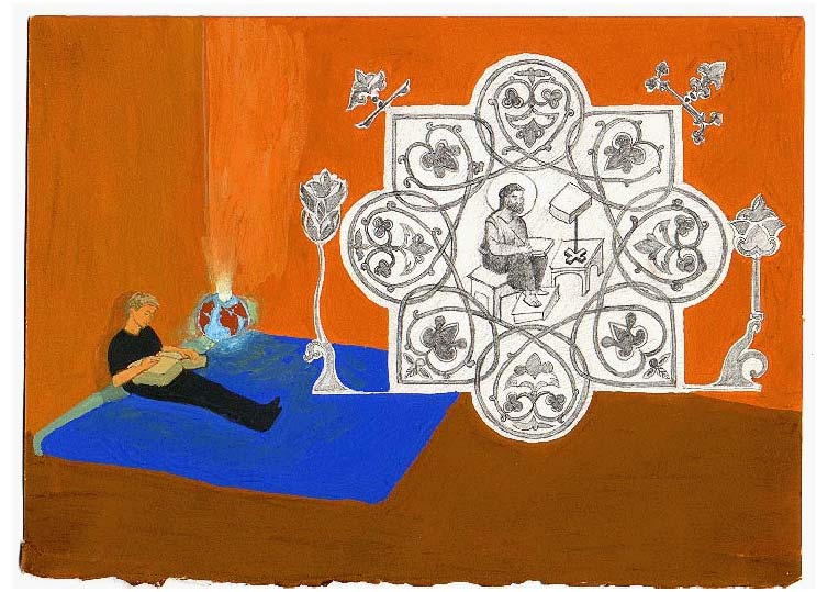 LES PLUS BELLES HEURES- Aout - 1995 - gouache / papier 25,5x19 cm - Série autobiographique "Les (…)