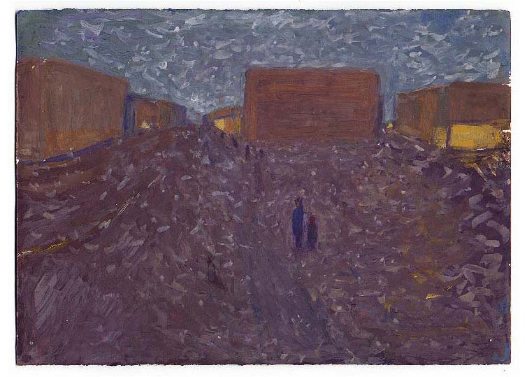 LES PLUS BELLES HEURES- Novembre - 1995 - gouache / papier 25,5x19 cm - Série autobiographique (…)