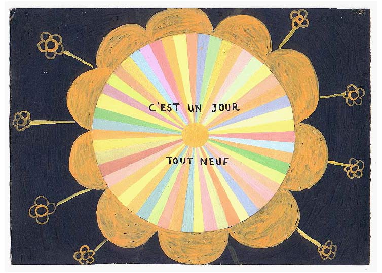 LES PLUS BELLES HEURES- Novembre - 1995 - gouache / papier 25,5x19 cm - Série autobiographique (…)