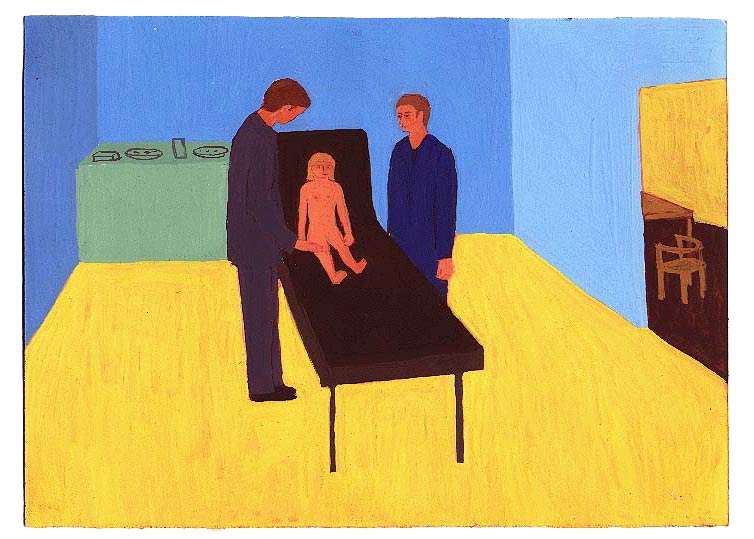 LES PLUS BELLES HEURES- Novembre - 1995 - gouache / papier 25,5x19 cm - Série autobiographique (…)