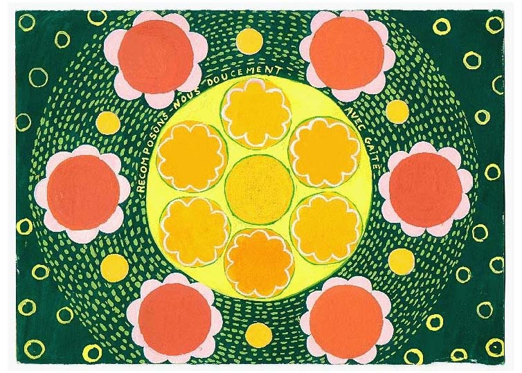 LES PLUS BELLES HEURES- Novembre - 1995 - gouache / papier 25,5x19 cm - Série autobiographique (…)