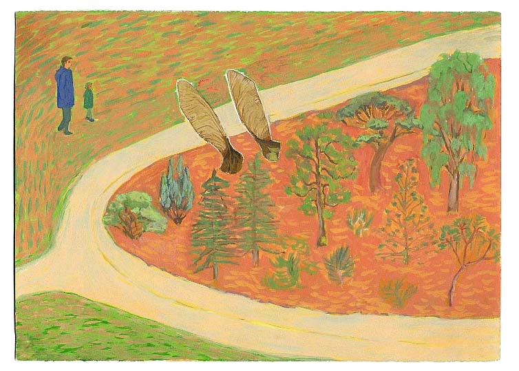LES PLUS BELLES HEURES- Novembre - 1995 - gouache / papier 25,5x19 cm - Série autobiographique (…)