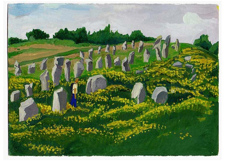 LES PLUS BELLES HEURES- Aout - 1995 - gouache / papier 25,5x19 cm - Série autobiographique "Les (…)
