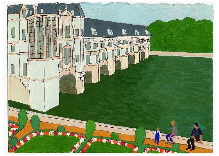 LES PLUS BELLES HEURES- Aout - 1995 - gouache / papier 25,5x19 cm - Série autobiographique "Les (…)