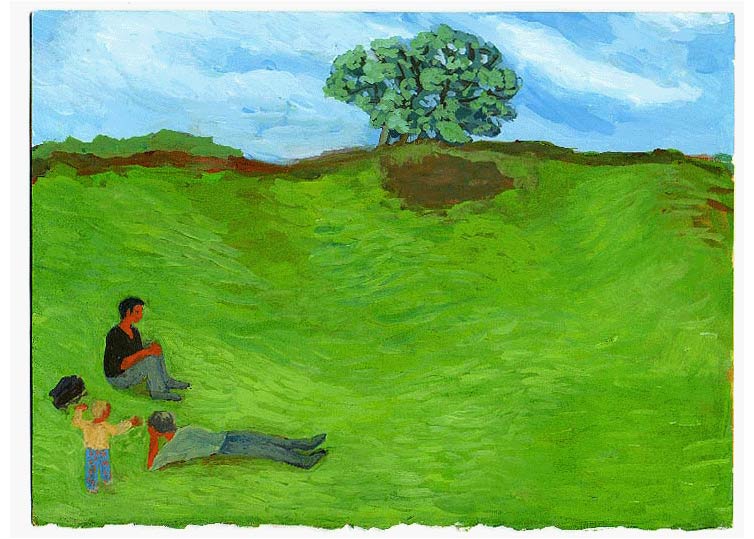 LES PLUS BELLES HEURES- Septembre - 1995 - gouache / papier 25,5x19 cm - Série autobiographique (…)