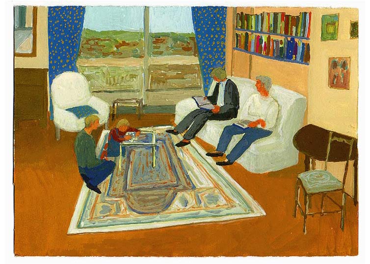 LES PLUS BELLES HEURES- Septembre - 1995 - gouache / papier 25,5x19 cm - Série autobiographique (…)