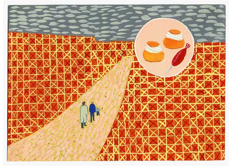 LES PLUS BELLES HEURES- Septembre - 1995 - gouache / papier 25,5x19 cm - Série autobiographique (…)