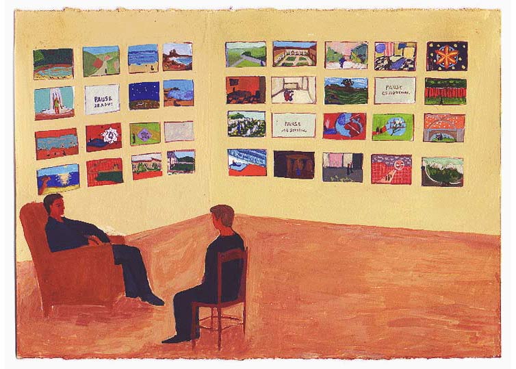 LES PLUS BELLES HEURES- Février - 1996 - gouache / papier 25,5x19 cm - Série autobiographique (…)