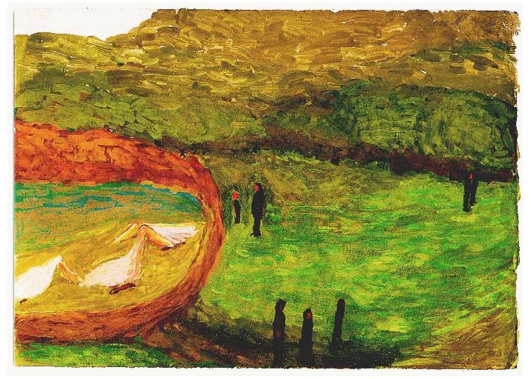 LES PLUS BELLES HEURES- Février - 1996 - gouache / papier 25,5x19 cm - Série autobiographique (…)