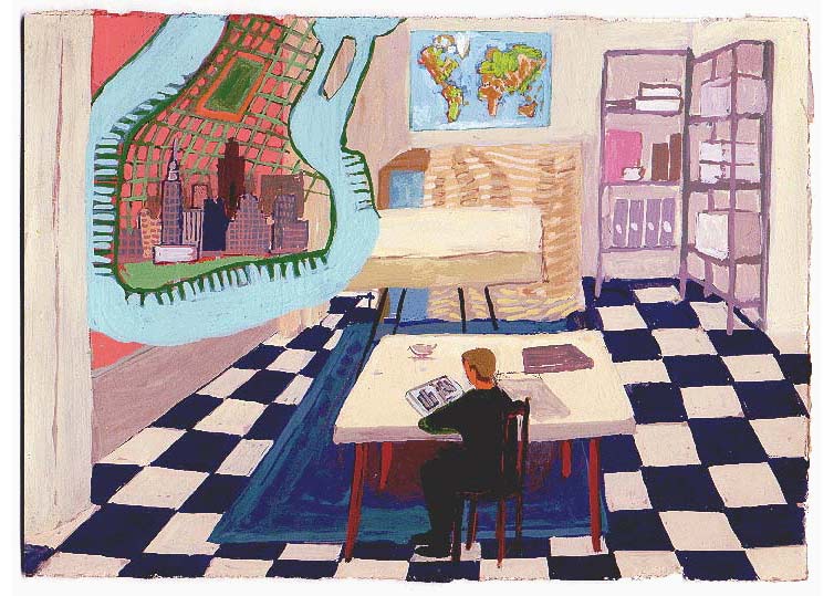 LES PLUS BELLES HEURES- Février - 1996 - gouache / papier 25,5x19 cm - Série autobiographique (…)