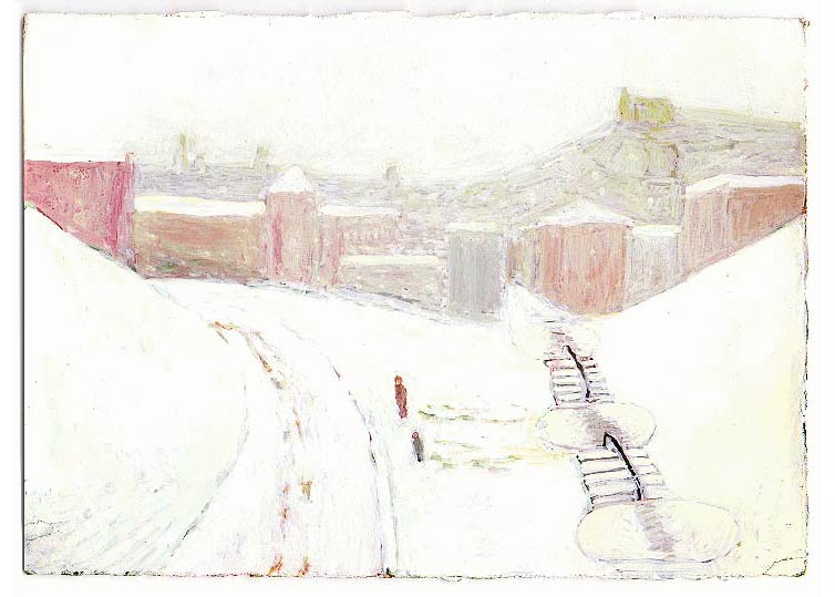 LES PLUS BELLES HEURES- Février - 1996 - gouache / papier 25,5x19 cm - Série autobiographique (…)