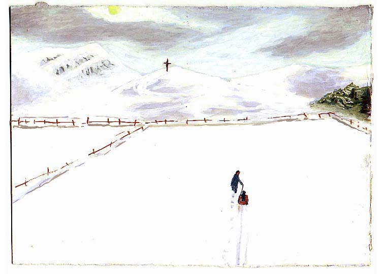 LES PLUS BELLES HEURES- Février - 1996 - gouache / papier 25,5x19 cm - Série autobiographique (…)