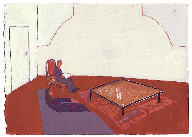 LES PLUS BELLES HEURES- Février - 1996 - gouache / papier 25,5x19 cm - Série autobiographique (…)