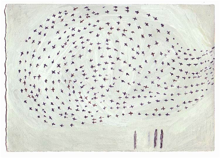 LES PLUS BELLES HEURES- Février - 1996 - gouache / papier 25,5x19 cm - Série autobiographique (…)