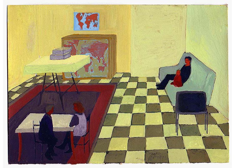 LES PLUS BELLES HEURES- Janvier - 1996 - gouache / papier 25,5x19 cm - Série autobiographique (…)