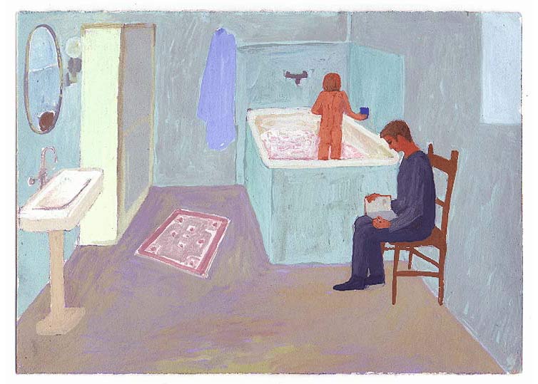 LES PLUS BELLES HEURES- Mars - 1996 - gouache / papier 25,5x19 cm - Série autobiographique "Les (…)