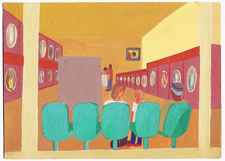 LES PLUS BELLES HEURES- Juin - 1997 - gouache / papier 25,5x19 cm - Série autobiographique "Les (…)