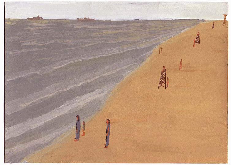LES PLUS BELLES HEURES- Juin - 1997 - gouache / papier 25,5x19 cm - Série autobiographique "Les (…)